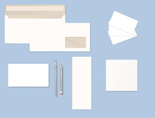 Premium corporate identity template business stationery mock-up realistic 3d top view vector illustration