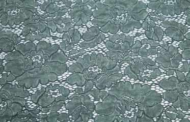 air lace pale green on a white background