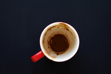 Coffee cup finish black background