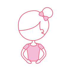 the portrait of a cute little ballerina classical dance costume