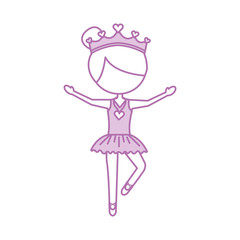 the little girl danced ballet with tutu dress and crown