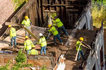 Construction Workers Demolition house 9