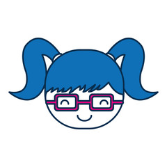 cartoon girl with glasses icon