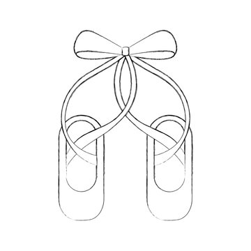 pair pointe ballet shoes slippers icon