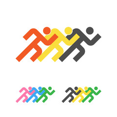 Sport Logo Template. Running Sportsmen Logotype. Runner Emblem. Vector.