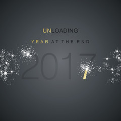 The End 2017 unloading spark firework gold black vector