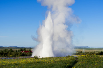 Fototapeta premium Strokkur geyser eruption in Iceland