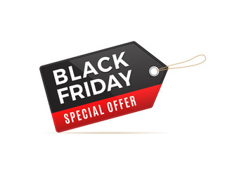 Black friday sale price tag vector illustration horizontal version