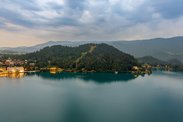 Fototapeta na wymiar Lake Bled in the Julian Alps