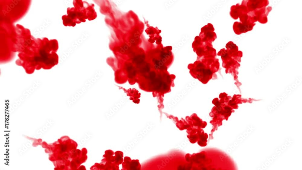 Poster close-up shot. red bubble move in slow motion. use for inky background or backdrop with smoke or ink
