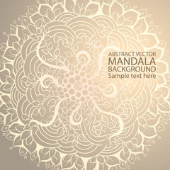 Mandala simple thin line stylish background. Ornamental vector backdrop for cards, invitations, banner, templates and wallpapers