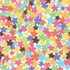 Cute colorful flowers. Rainbow vector seamless pattern