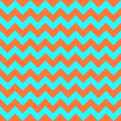 Stof per meter Chevron zigzag patroon naadloze vector pijlen geometrisch ontwerp kleurrijk oranje aqua blauw © SonDesign