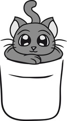 hemdtasche tasche klein kind baby hübsch süß niedlich katze kätzchen comic cartoon design haustier