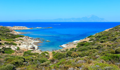 Fototapeta na wymiar Summer sea coast (Sithonia, Greece).