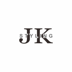JK Letter style text logo vector