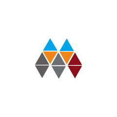 M Letter triangle Logo