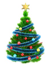 3d neon green Christmas tree