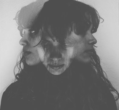 Multiple exposure portrait of a woman.