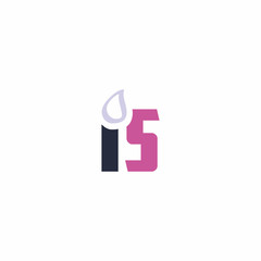 I s Letter droplet logo vector