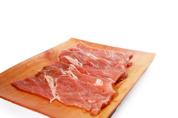 Food Photography. Raw Sukiyaki Meat