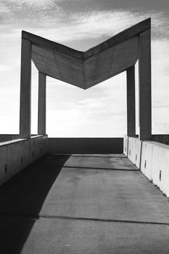 Black and white urban landscape. Barcelona.