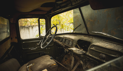 Old rusty wrecked car or truck