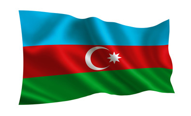 Azerbaijan flag. A series of flags of the world. 