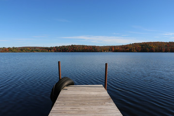 Dock on a Lake, Early Autumn View 1