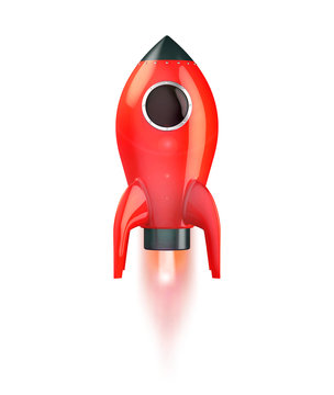 Red Rocket Start, isolated on white background.