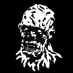 Fototapeta premium Angry ghoul vampire head with a torn face. Vector illustration.