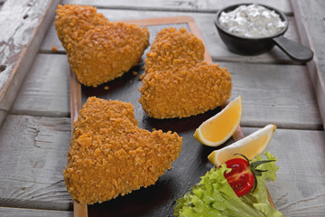 fried chicken wings breaded crispy with sauce