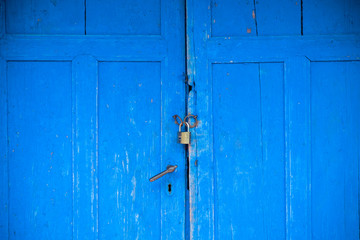 Old blue doors texture