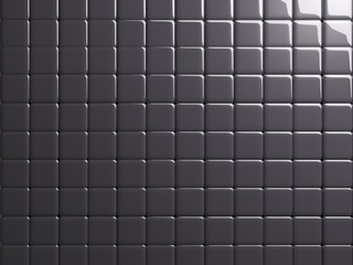 Glossy grey tile rendered texture.