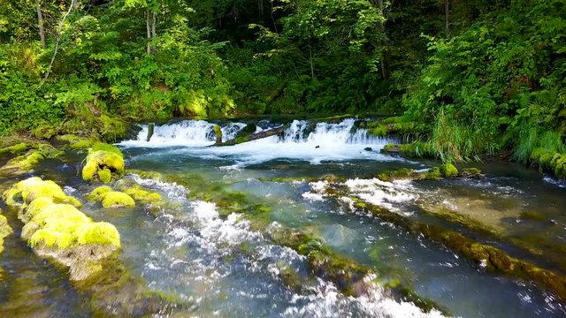 Magnificent mini waterfall in the mountain sub mountain