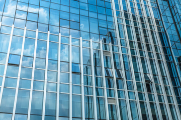 Fototapeta na wymiar close-up of glass wall of modern building