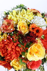 Bouquet of Artificial Flower Colorful, white background