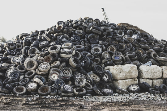 A pile of old tires