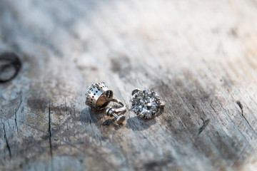 Diamond gold jewelry earrings vintage design