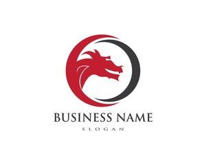 dragon flat color logo template