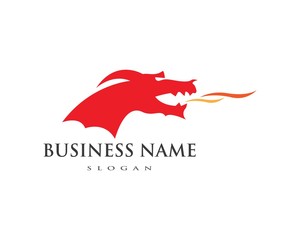 dragon flat color logo template