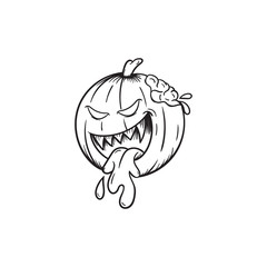 happy halloween mascot illustration