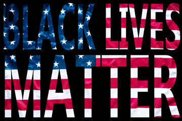 black lives matter with american flag background - 178295056