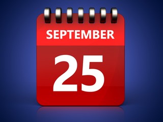3d 25 september calendar
