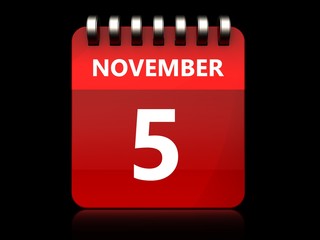 3d 5 november calendar