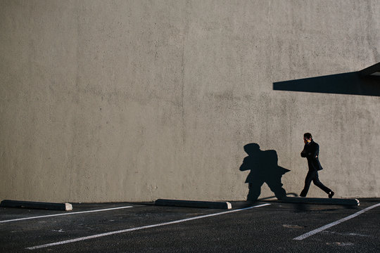 walking with shadow
