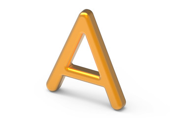 3D render metallic alphabet A