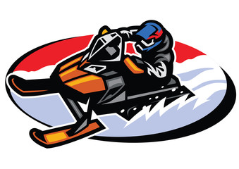 man riding snow mobile
