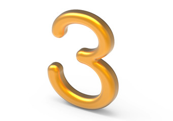 Fototapeta premium 3D render golden number 3