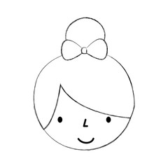 cute face little girl ballerina cartoon character